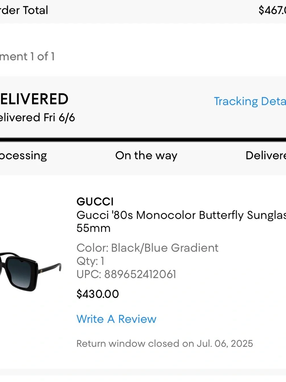 Gucci '80s Monocolor Butterfly Oversized Sunglasses, 55mm